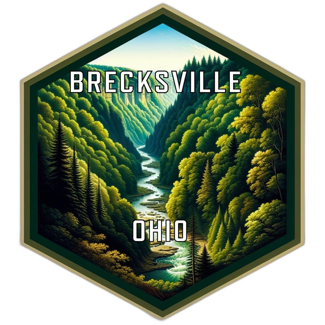 Brecksville Ohio Souvenir Travel Destination Die Cut Hexagon Fridge Magnet Image 1