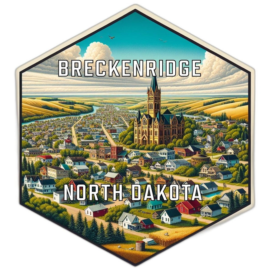 Breckenridge North Dakota Souvenir Travel Destination Die Cut Hexagon Fridge Magnet Image 1