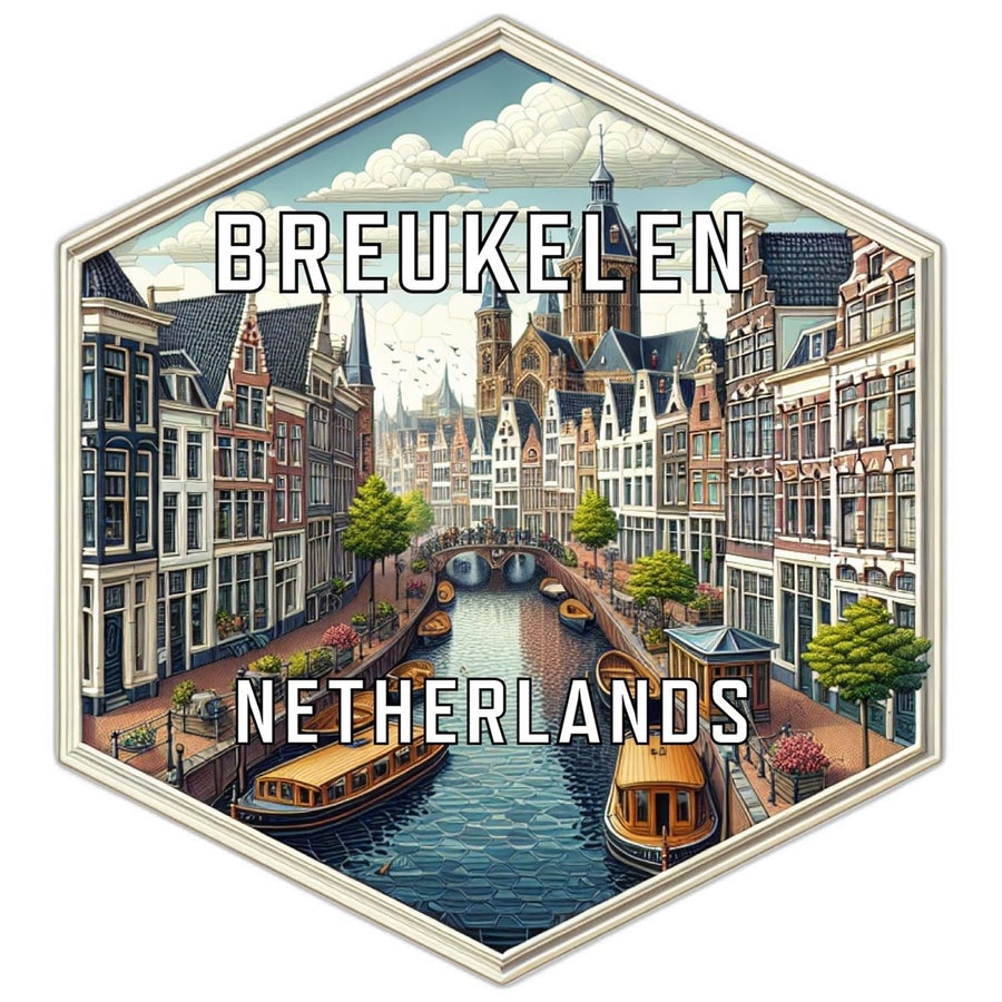 Breukelen Netherlands Souvenir Travel Destination Die Cut Hexagon Fridge Magnet Image 1