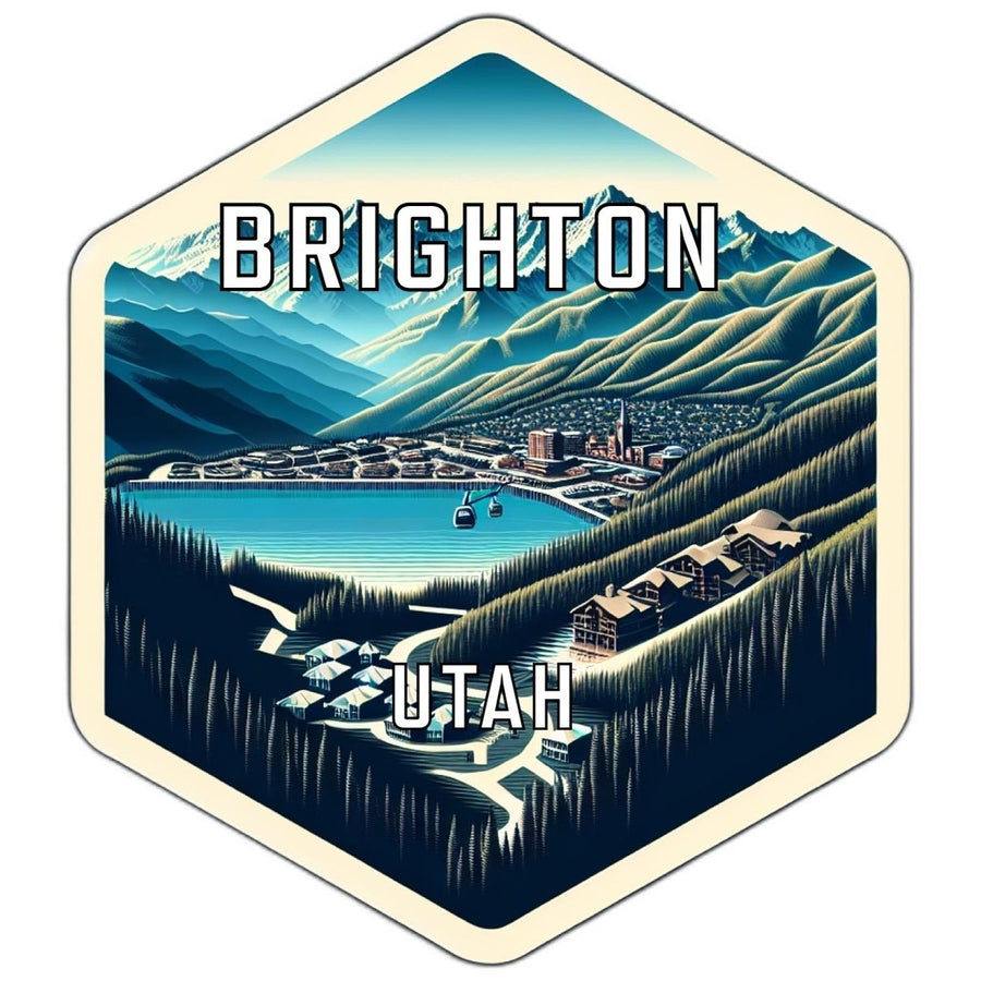 Brighton Utah Souvenir Travel Destination Die Cut Hexagon Fridge Magnet Image 1