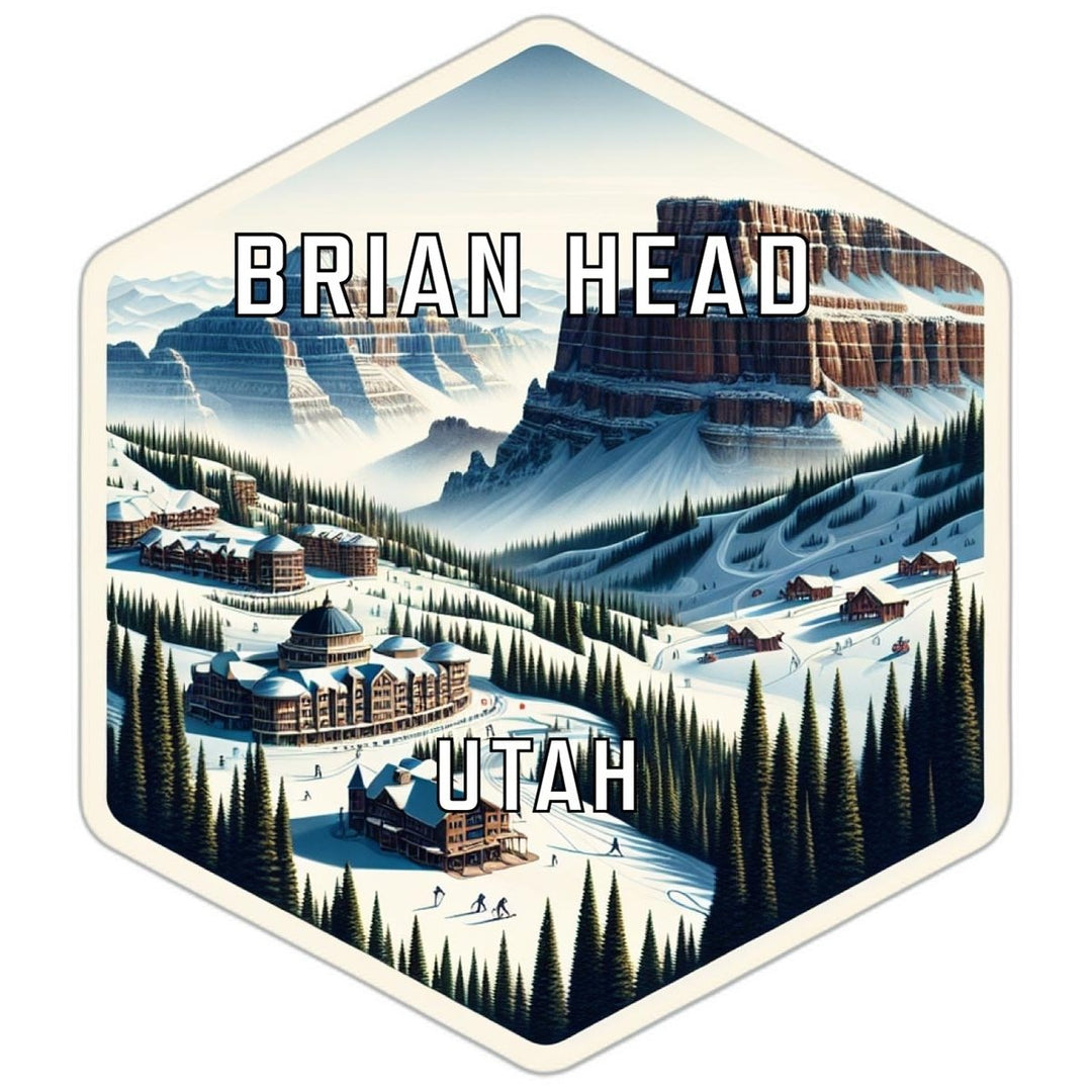 Brian Head Utah Souvenir Travel Destination Die Cut Hexagon Fridge Magnet Image 1