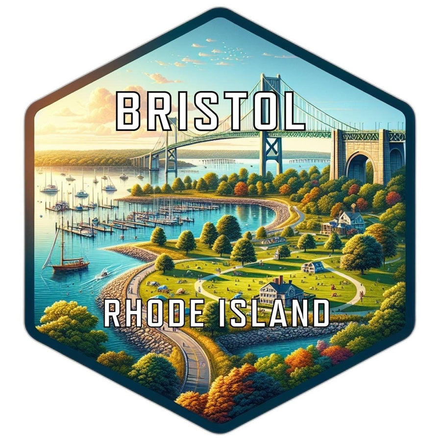 Bristol Rhode Island Souvenir Travel Destination Die Cut Hexagon Fridge Magnet Image 1