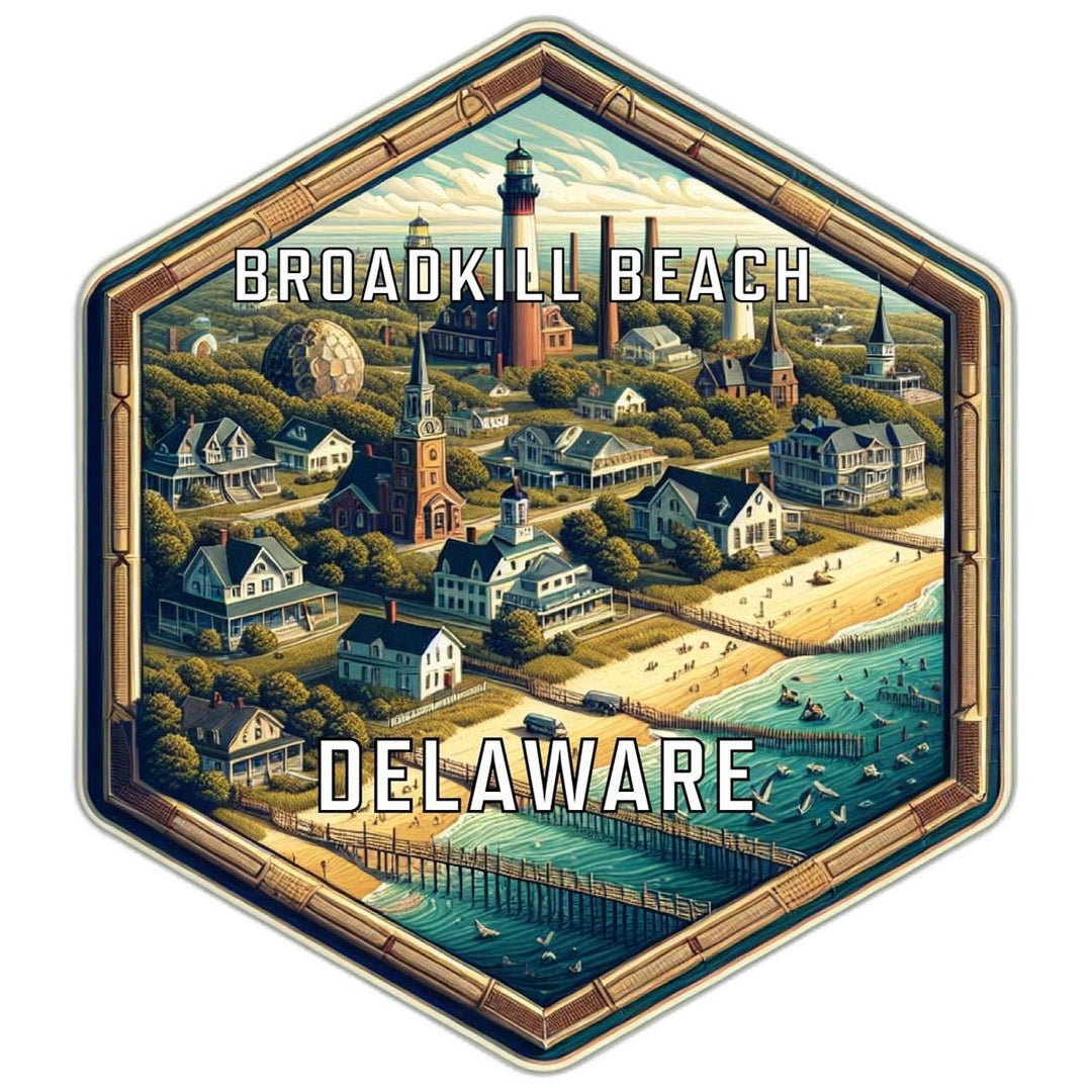 Broadkill Beach Delaware Souvenir Travel Destination Die Cut Hexagon Fridge Magnet Image 1