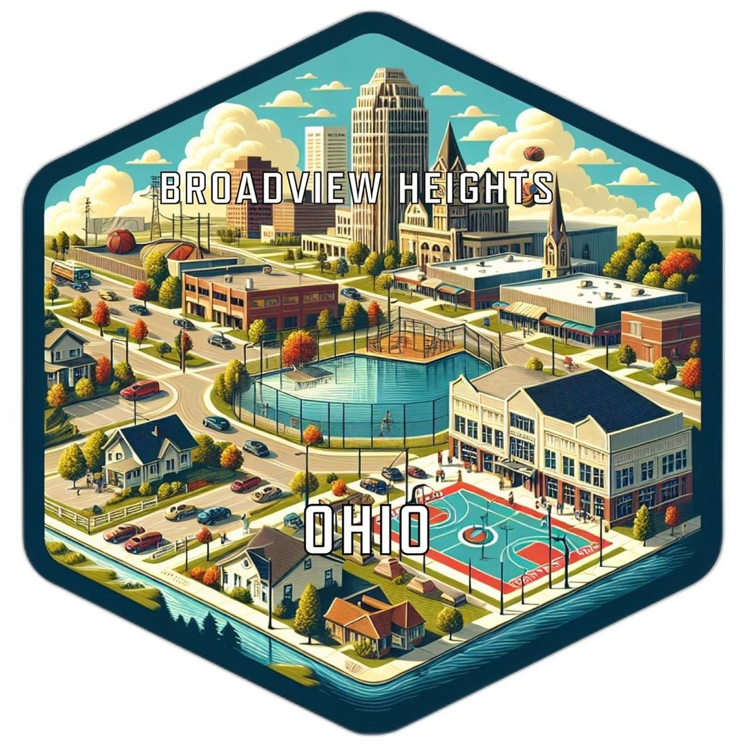 Broadview Heights Ohio Souvenir Travel Destination Die Cut Hexagon Fridge Magnet Image 1