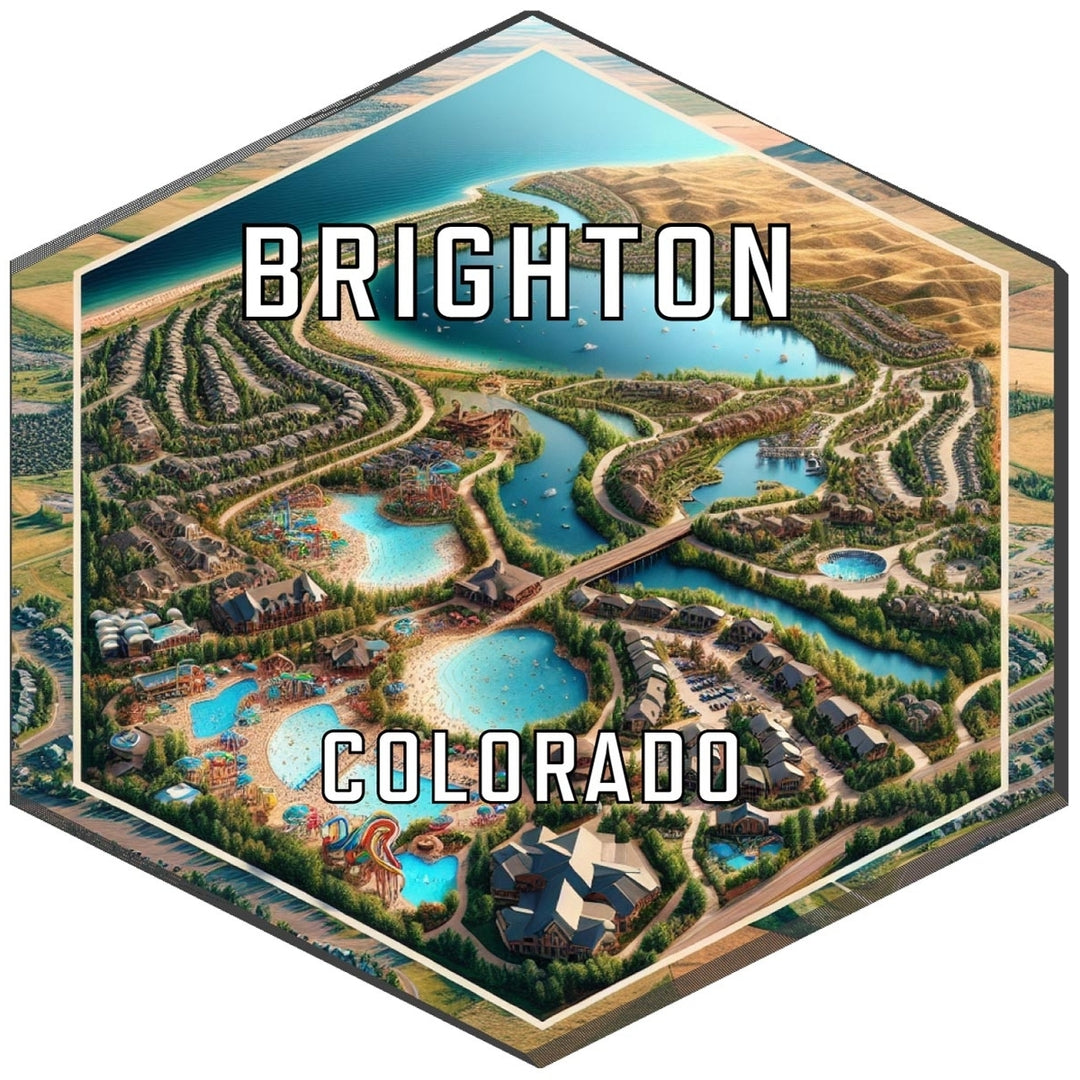 Brighton Colorado Souvenir Travel Destination Die Cut Hexagon Fridge Magnet Image 1