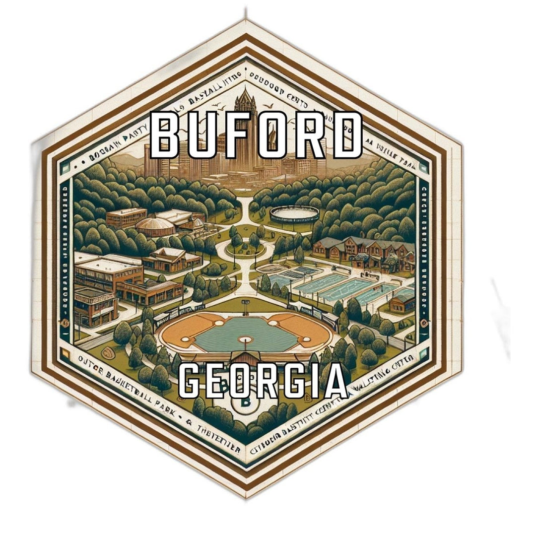 Buford Georgia Souvenir Travel Destination Die Cut Hexagon Fridge Magnet Image 1