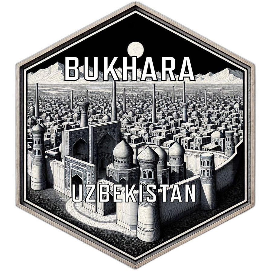 Bukhara Uzbekistan Souvenir Travel Destination Die Cut Hexagon Fridge Magnet Image 1