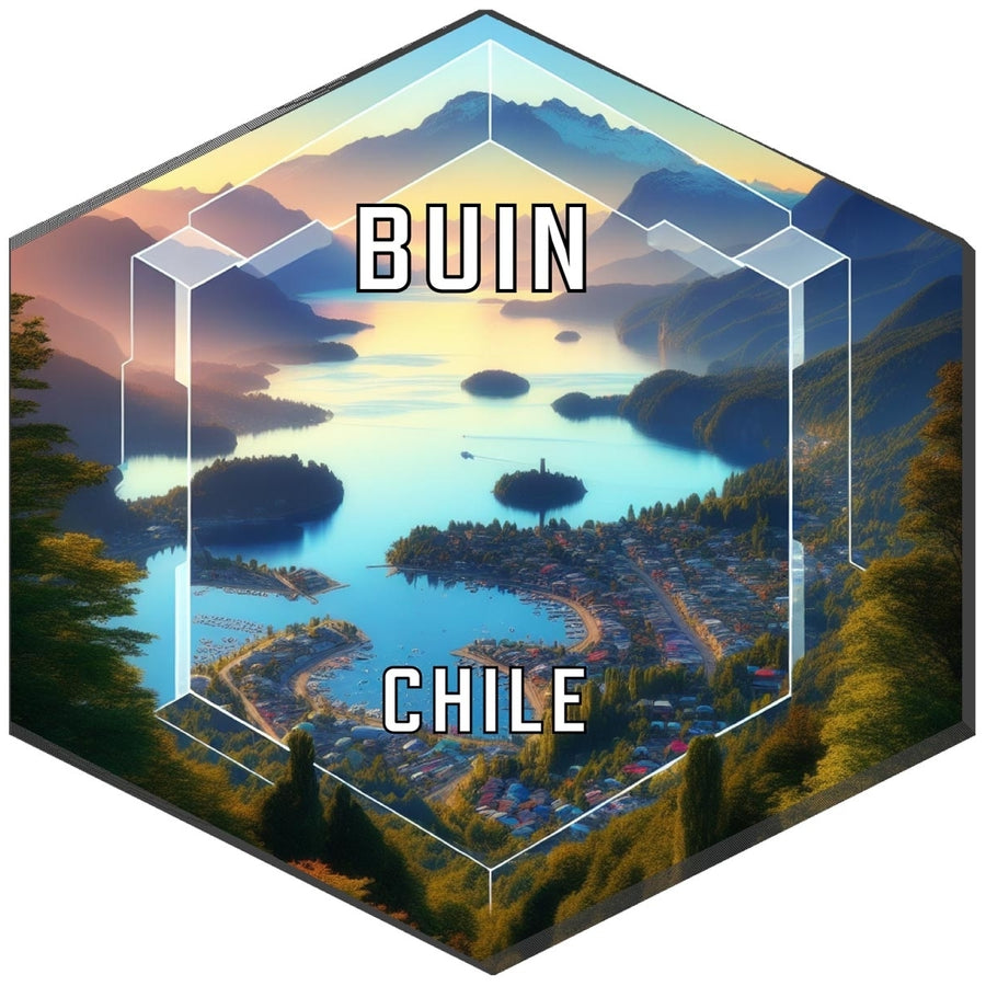 Buin Chile Souvenir Travel Destination Die Cut Hexagon Fridge Magnet Image 1