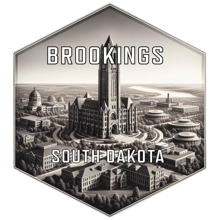 Brookings South Dakota Souvenir Travel Destination Die Cut Hexagon Fridge Magnet Image 1