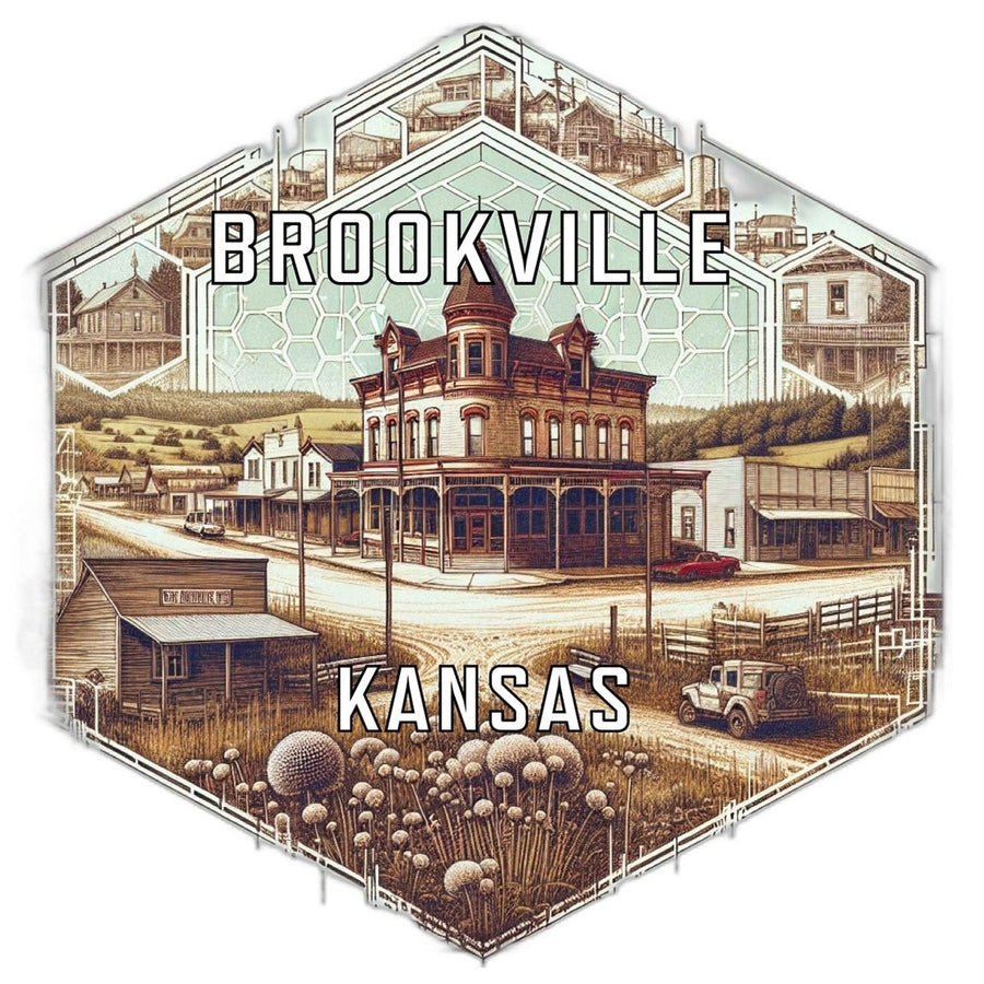 Brookville Kansas Souvenir Travel Destination Die Cut Hexagon Fridge Magnet Image 1