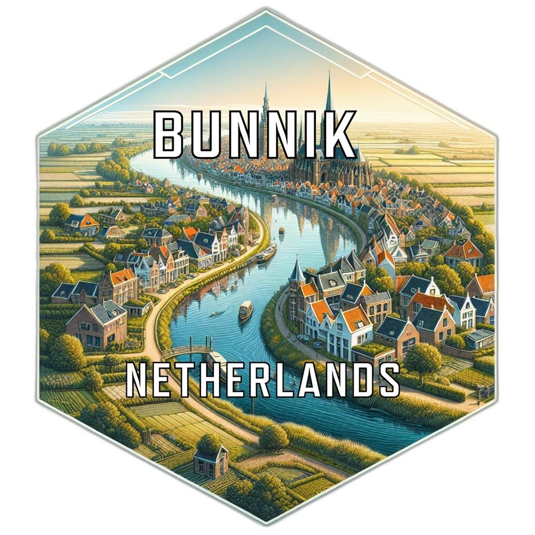 Bunnik Netherlands Souvenir Travel Destination Die Cut Hexagon Fridge Magnet Image 1