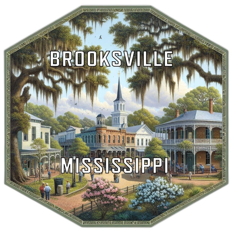 Brooksville Mississippi Souvenir Travel Destination Die Cut Hexagon Fridge Magnet Image 1