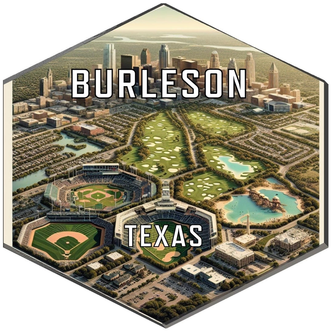 Burleson Texas Souvenir Travel Destination Die Cut Hexagon Fridge Magnet Image 1