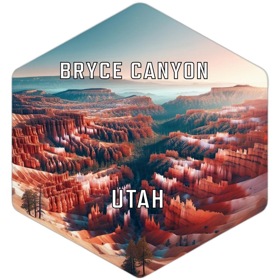 Bryce Canyon Utah Souvenir Travel Destination Die Cut Hexagon Fridge Magnet Image 1