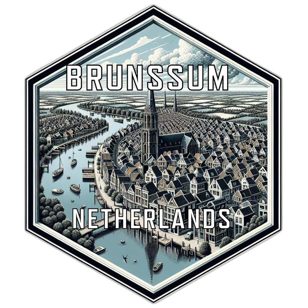 Brunssum Netherlands Souvenir Travel Destination Die Cut Hexagon Fridge Magnet Image 1