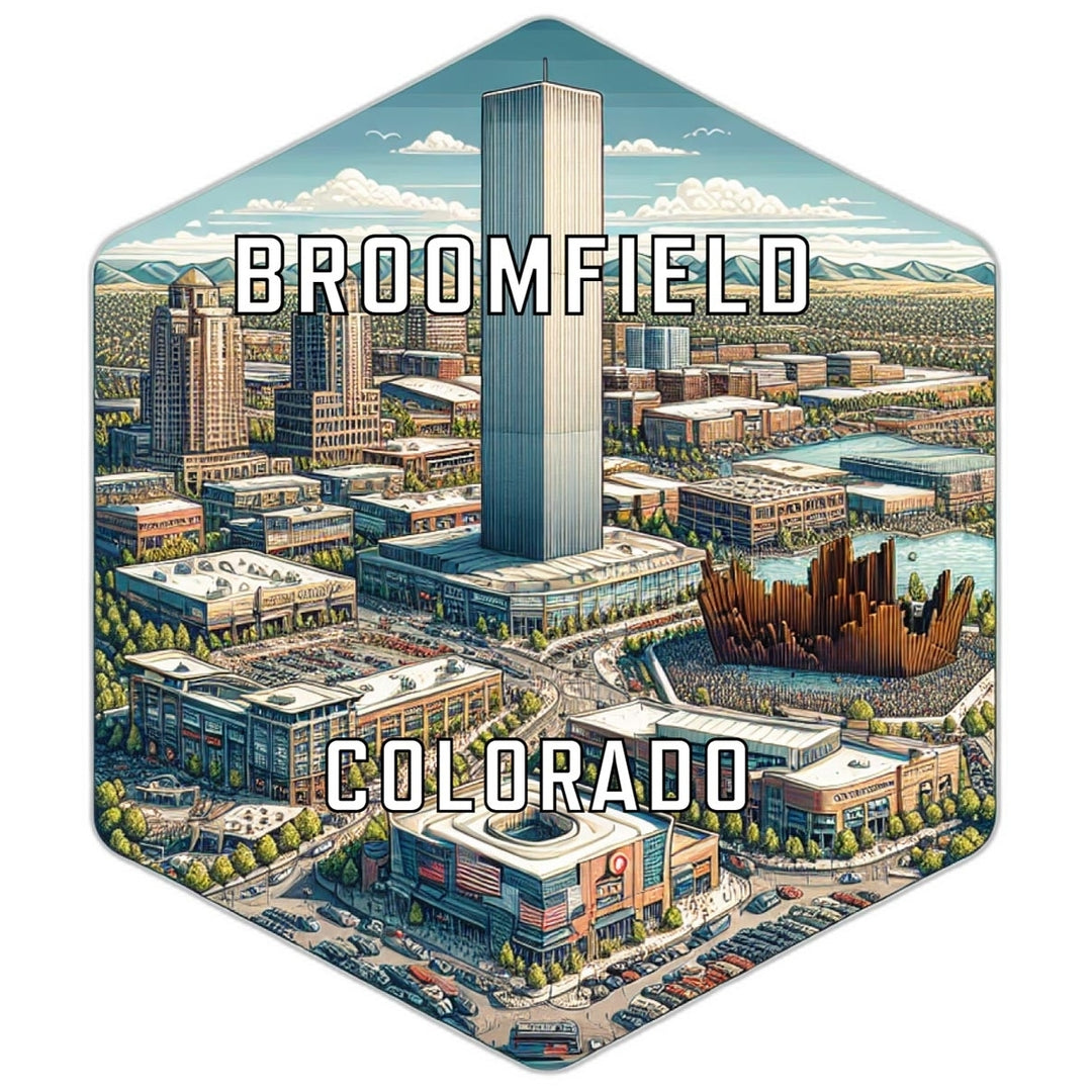 Broomfield Colorado Souvenir Travel Destination Die Cut Hexagon Fridge Magnet Image 1