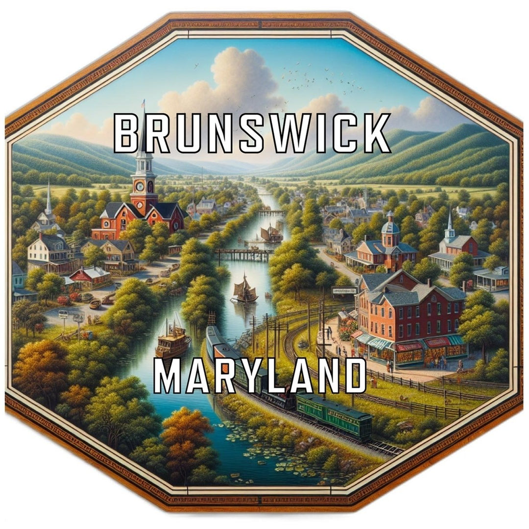 Brunswick Maryland Souvenir Travel Destination Die Cut Hexagon Fridge Magnet Image 1