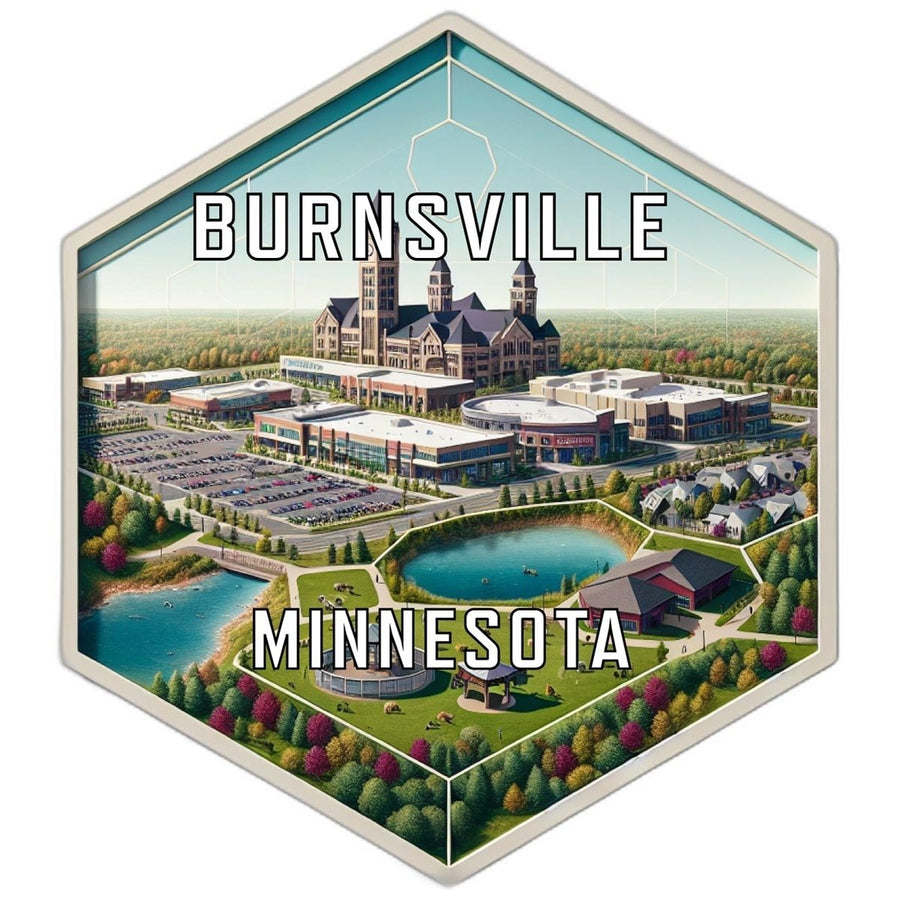 Burnsville Minnesota Souvenir Travel Destination Die Cut Hexagon Fridge Magnet Image 1