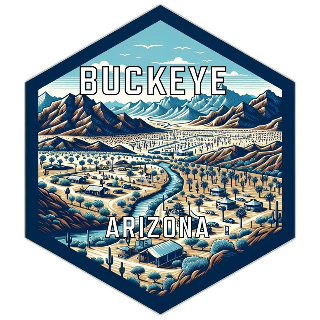 Buckeye Arizona Souvenir Travel Destination Die Cut Hexagon Fridge Magnet Image 1