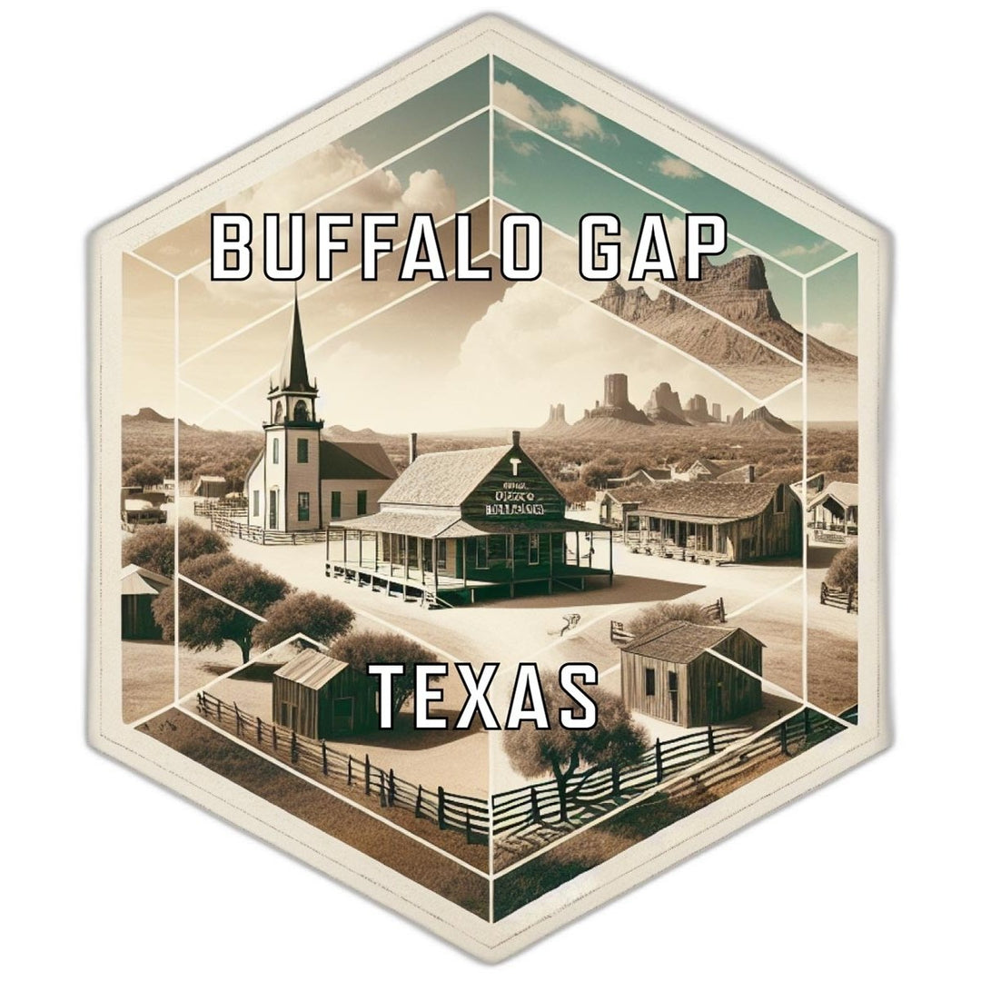 Buffalo Gap Texas Souvenir Travel Destination Die Cut Hexagon Fridge Magnet Image 1