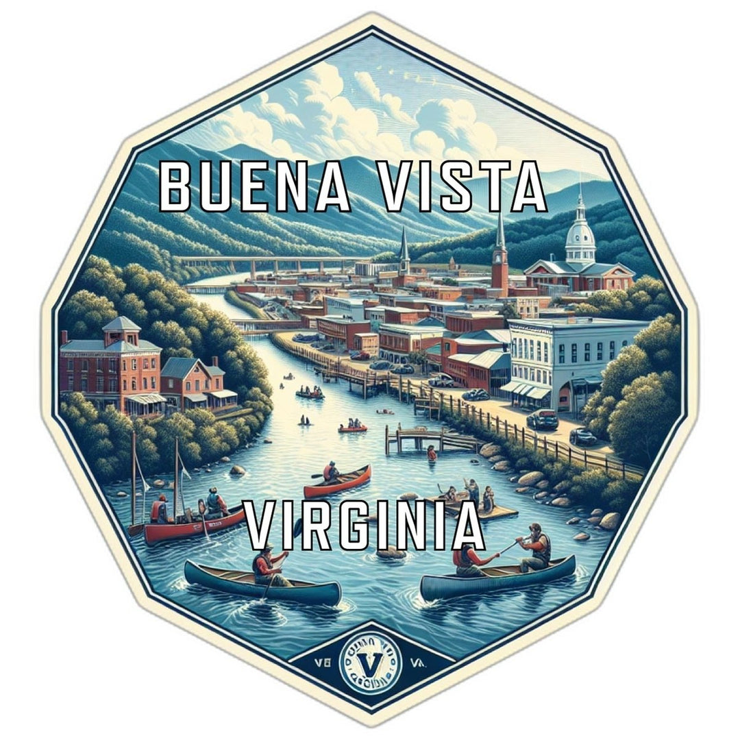 Buena Vista Virginia Souvenir Travel Destination Die Cut Hexagon Fridge Magnet Image 1