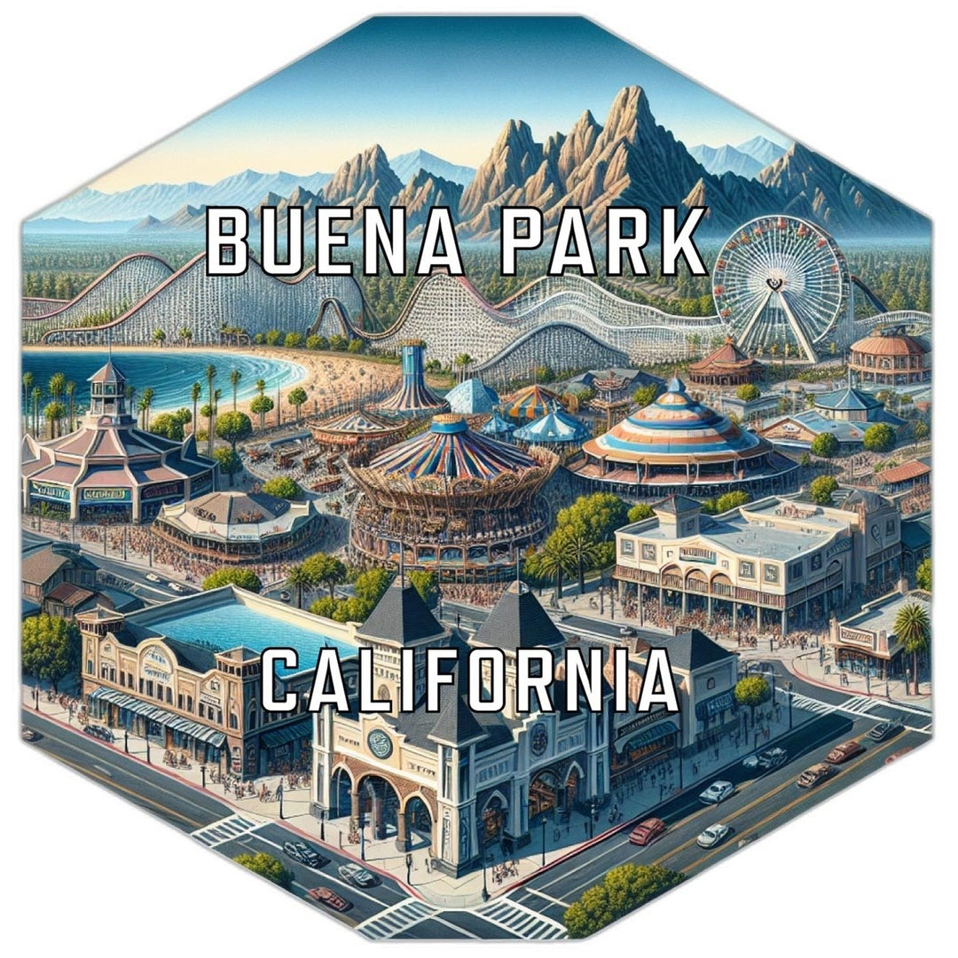 Buena Park California Souvenir Travel Destination Die Cut Hexagon Fridge Magnet Image 1