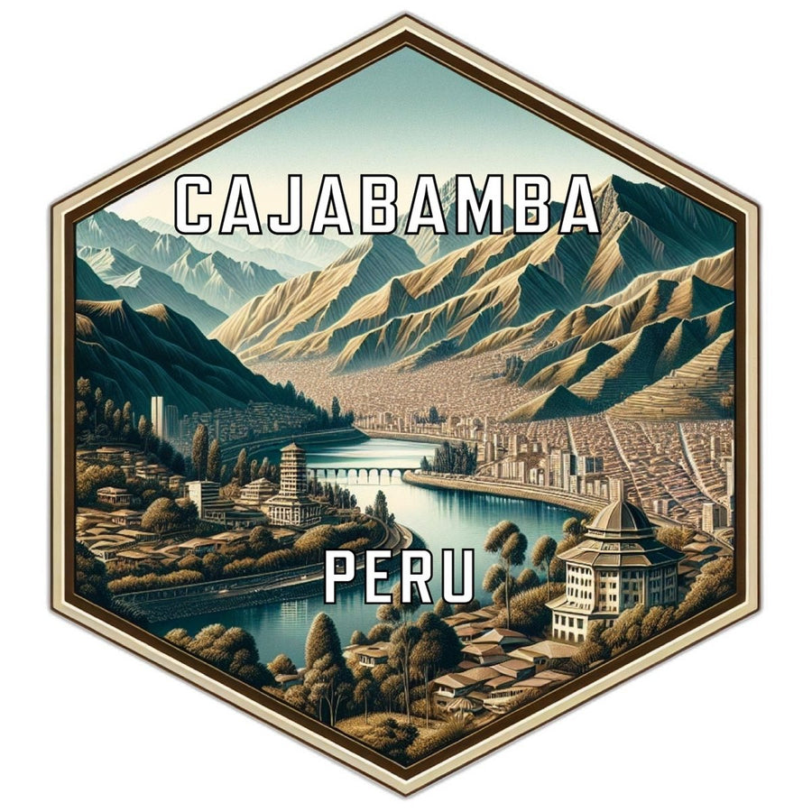 Cajabamba Peru Souvenir Travel Destination Die Cut Hexagon Fridge Magnet Image 1