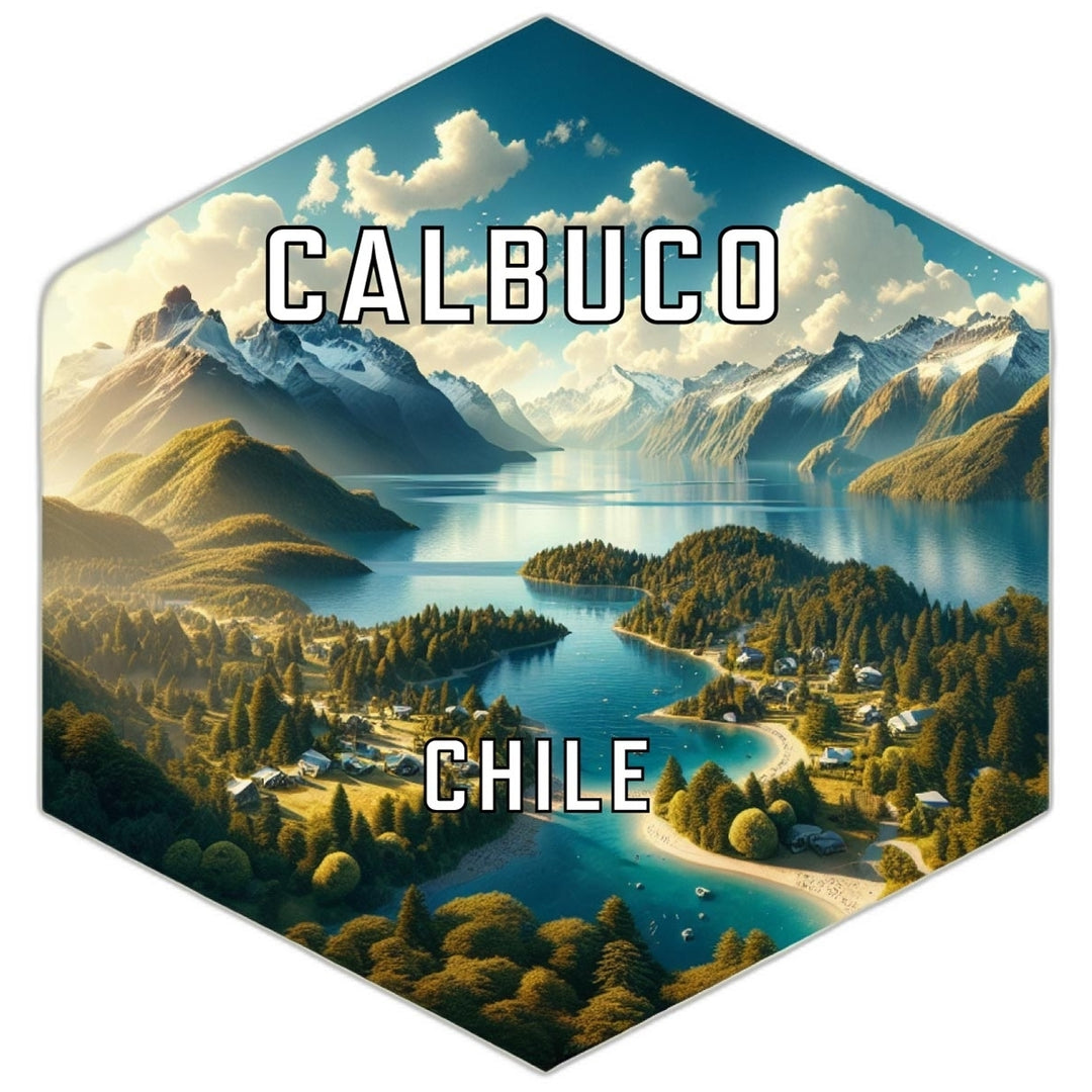 Calbuco Chile Souvenir Travel Destination Die Cut Hexagon Fridge Magnet Image 1