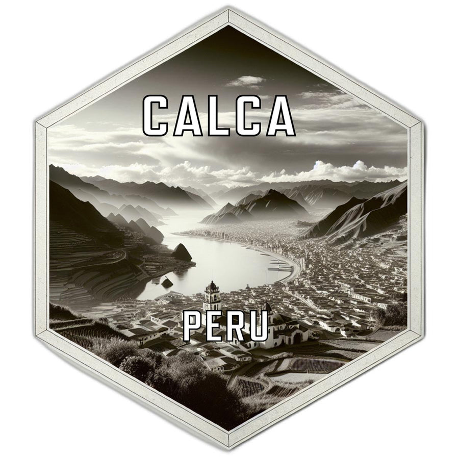 Calca Peru Souvenir Travel Destination Die Cut Hexagon Fridge Magnet Image 1