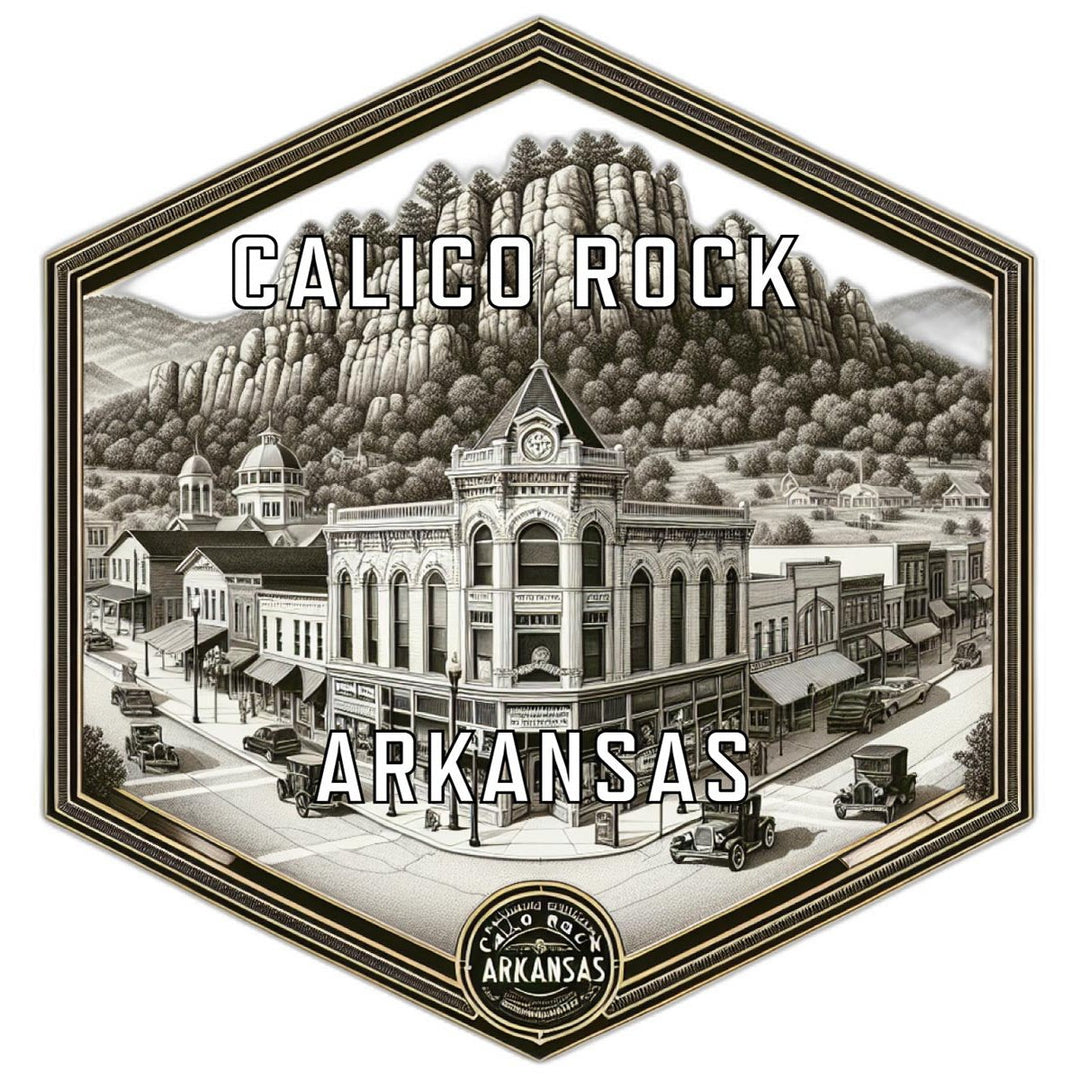 Calico Rock Arkansas Souvenir Travel Destination Die Cut Hexagon Fridge Magnet Image 1