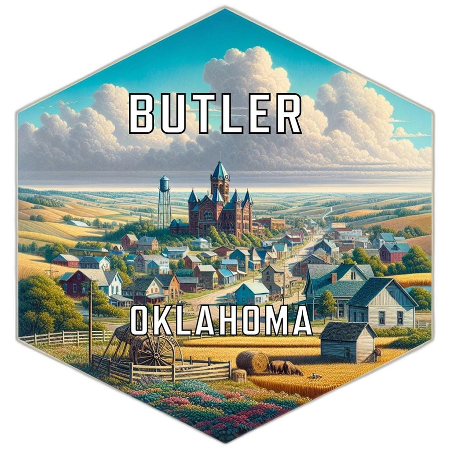 Butler Oklahoma Souvenir Travel Destination Die Cut Hexagon Fridge Magnet Image 1