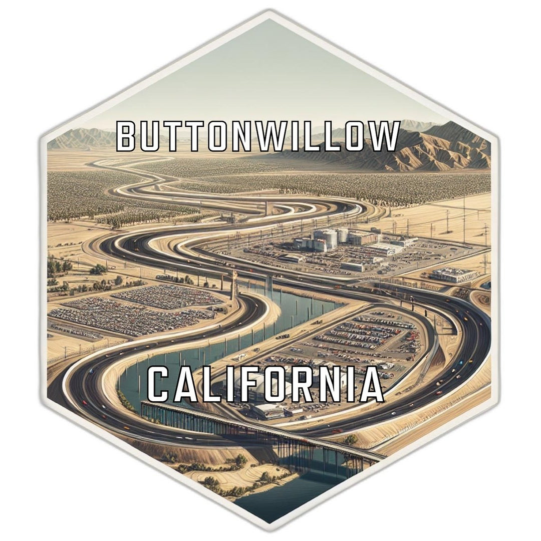 Buttonwillow California Souvenir Travel Destination Die Cut Hexagon Fridge Magnet Image 1