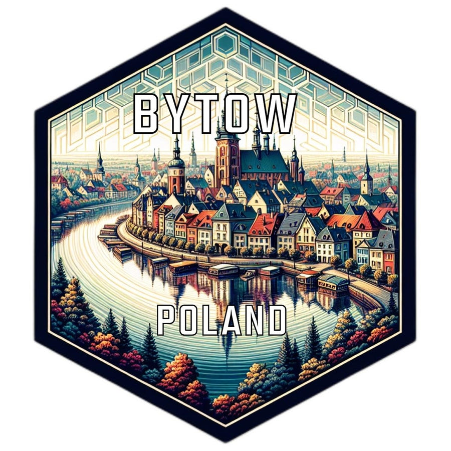 Bytow Poland Souvenir Travel Destination Die Cut Hexagon Fridge Magnet Image 1