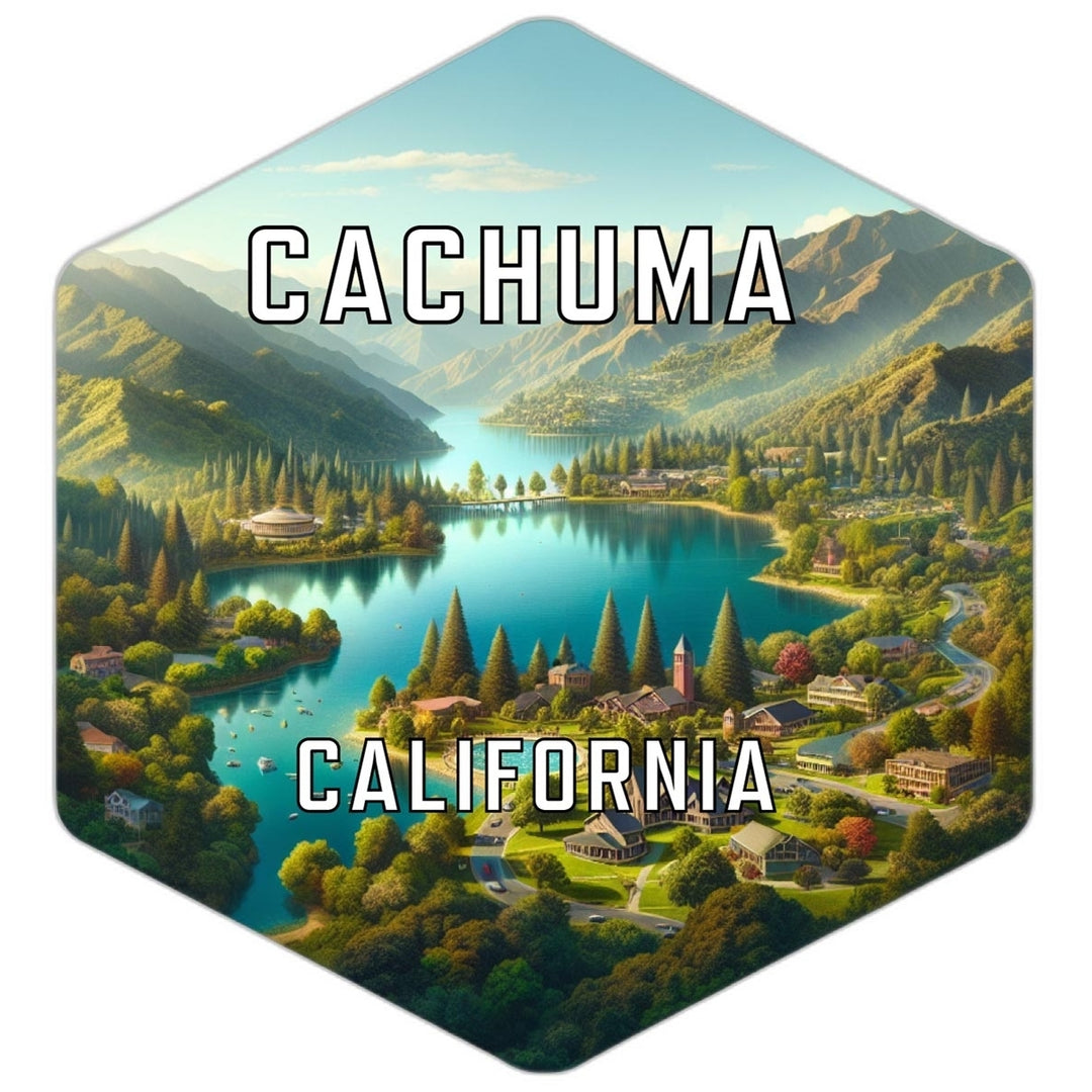 Cachuma California Souvenir Travel Destination Die Cut Hexagon Fridge Magnet Image 1