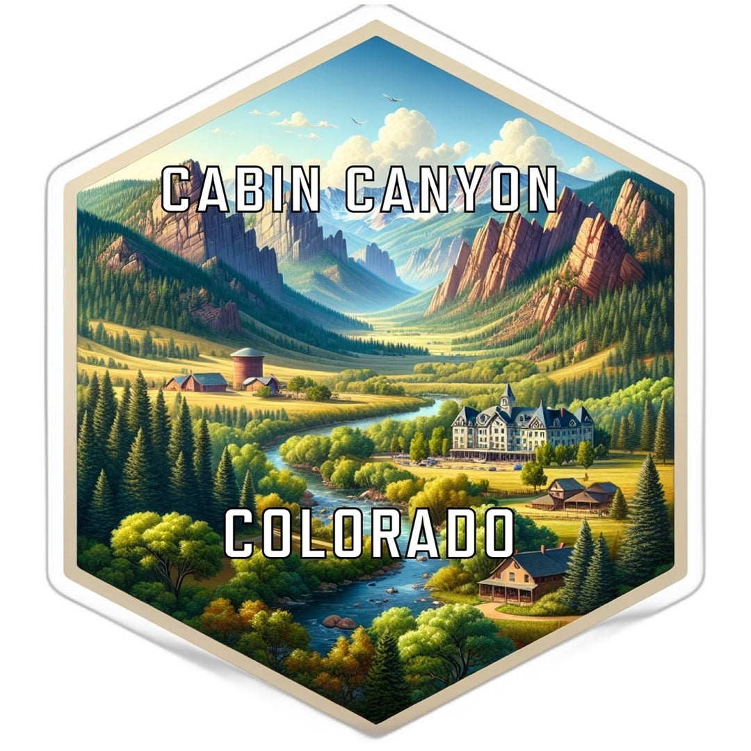 Cabin Canyon Colorado Souvenir Travel Destination Die Cut Hexagon Fridge Magnet Image 1