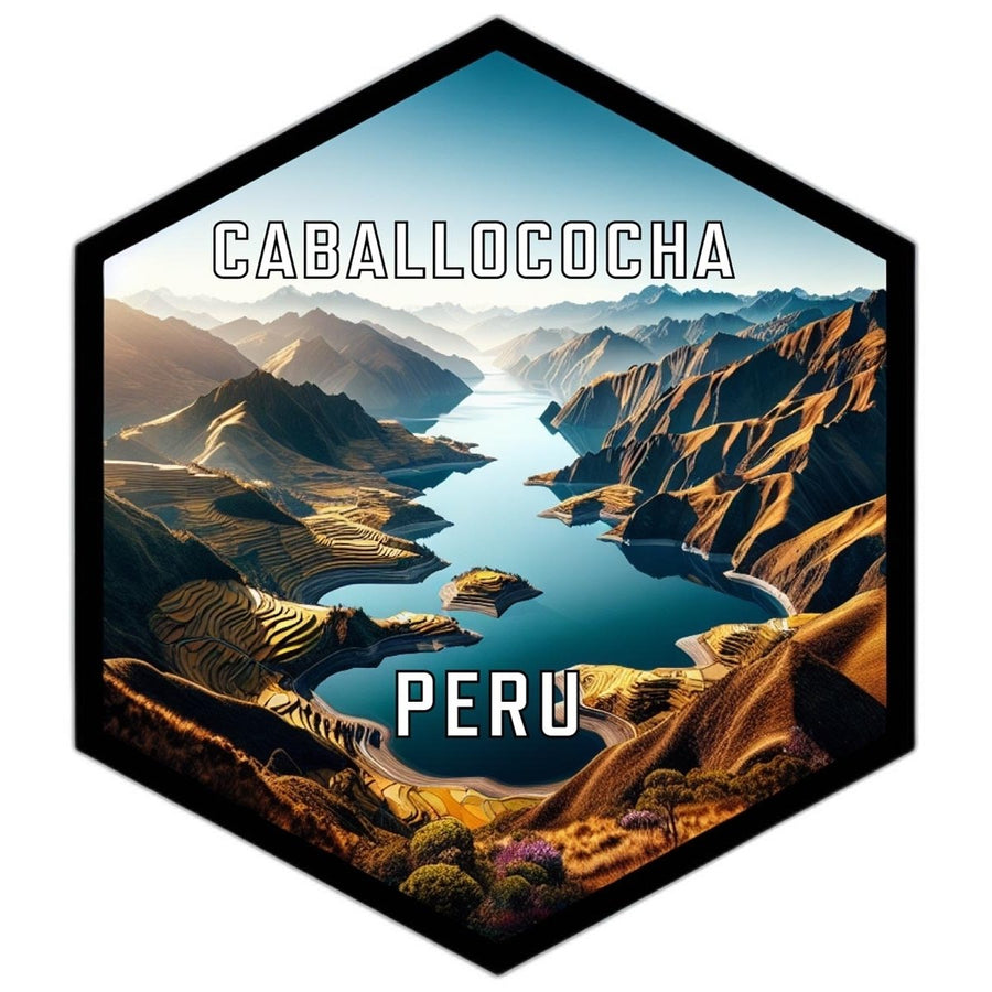 Caballococha Peru Souvenir Travel Destination Die Cut Hexagon Fridge Magnet Image 1