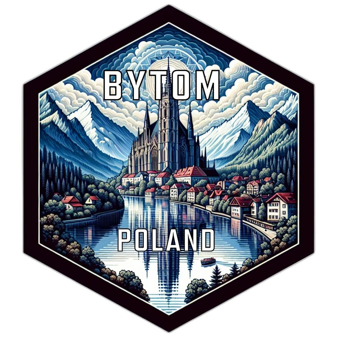 Bytom Poland Souvenir Travel Destination Die Cut Hexagon Fridge Magnet Image 1