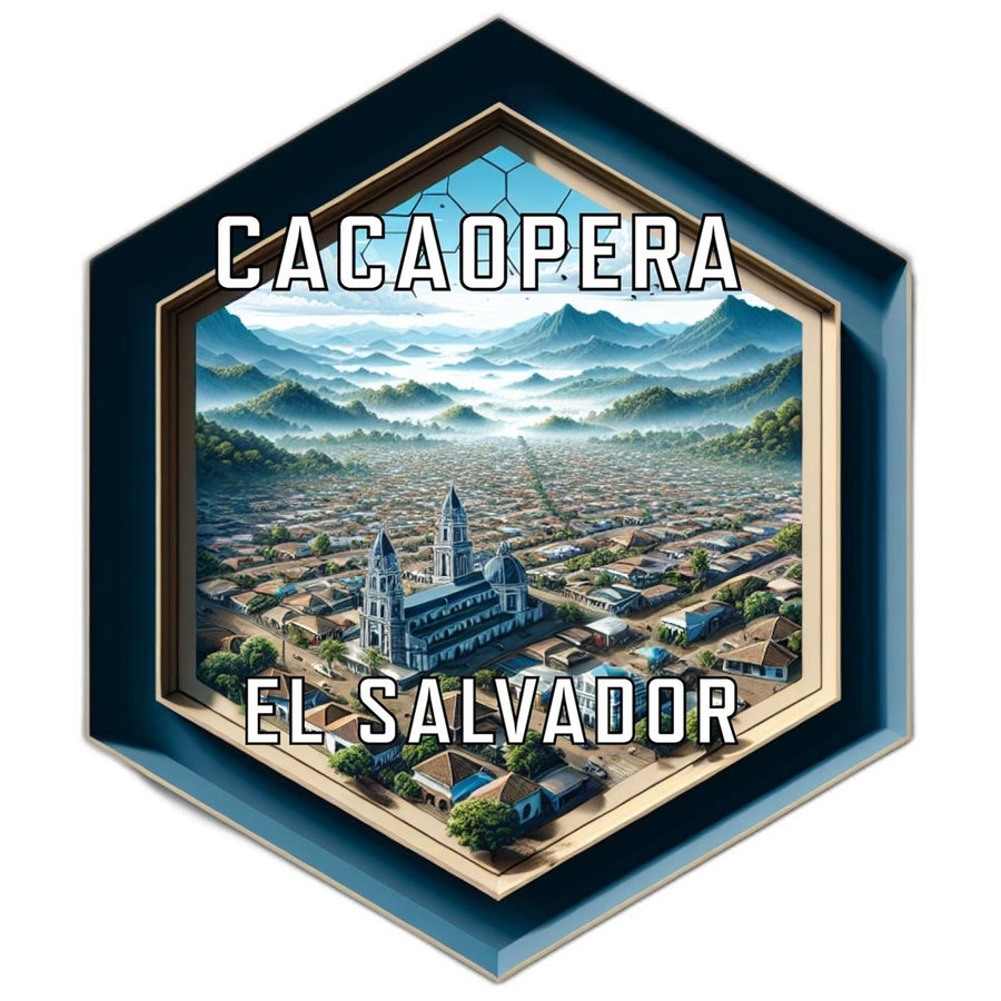 Cacaopera El Salvador Souvenir Travel Destination Die Cut Hexagon Fridge Magnet Image 1