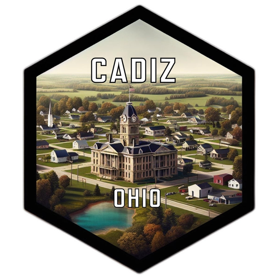 Cadiz Ohio Souvenir Travel Destination Die Cut Hexagon Fridge Magnet Image 1