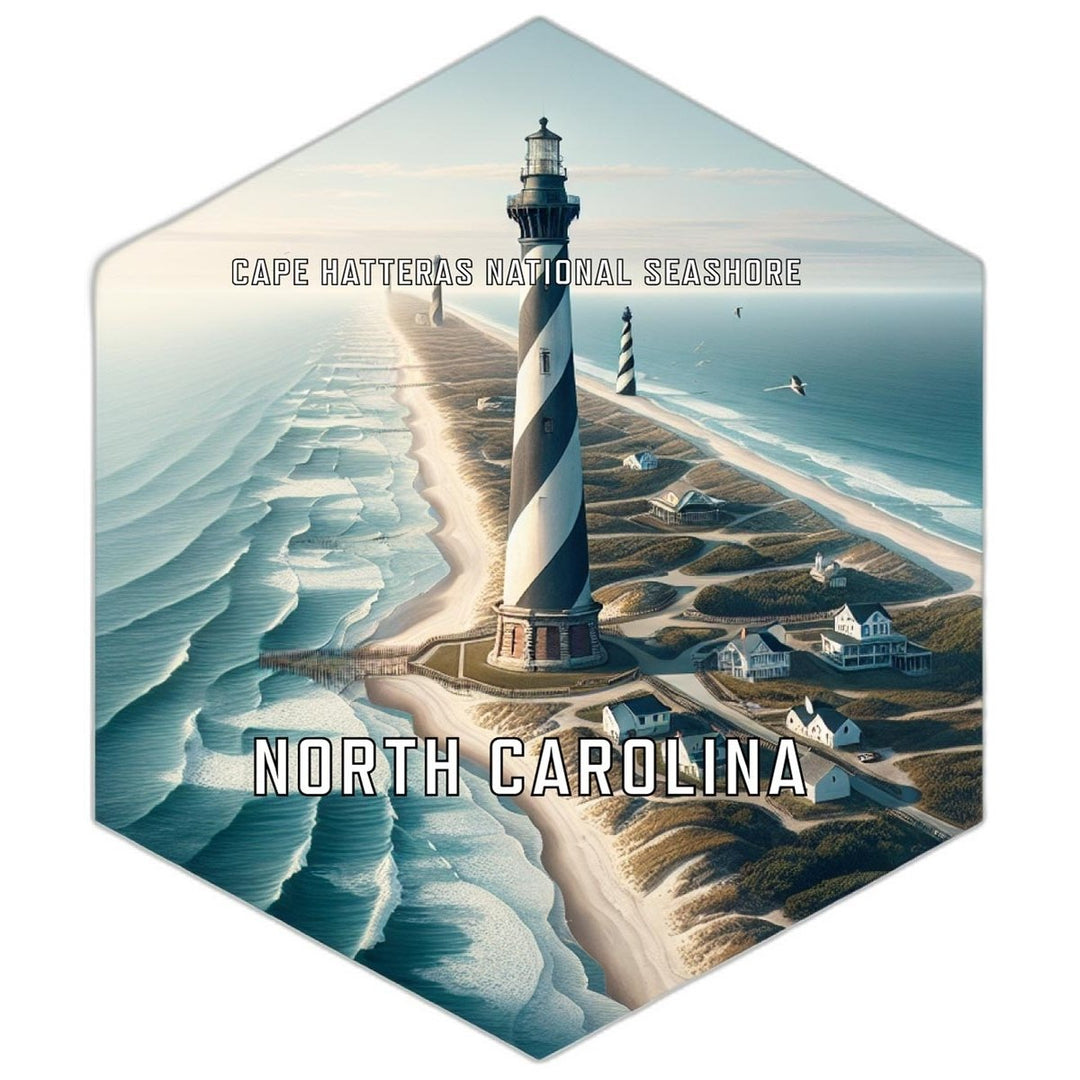 Cape Hatteras National Seashore North Carolina Souvenir Travel Destination Die Cut Hexagon Fridge Magnet Image 1