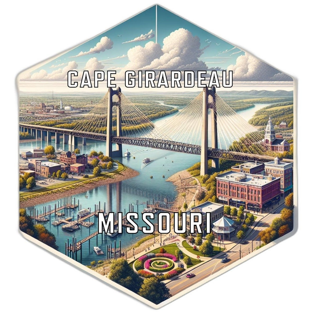 Cape Girardeau Missouri Souvenir Travel Destination Die Cut Hexagon Fridge Magnet Image 1