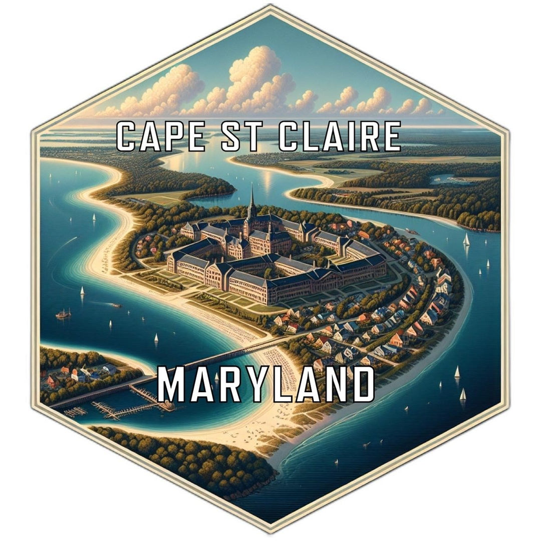 Cape St Claire Maryland Souvenir Travel Destination Die Cut Hexagon Fridge Magnet Image 1