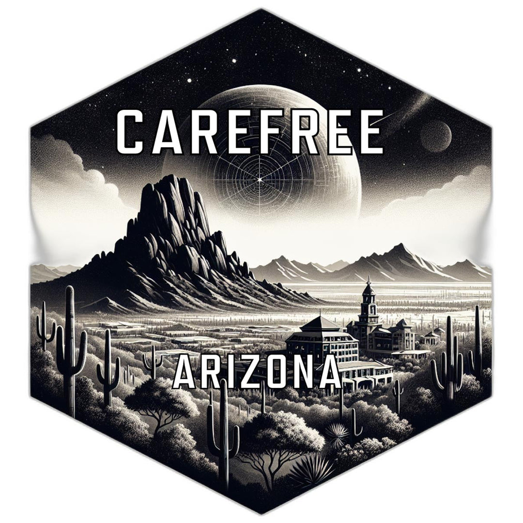 Carefree Arizona Souvenir Travel Destination Die Cut Hexagon Fridge Magnet Image 1