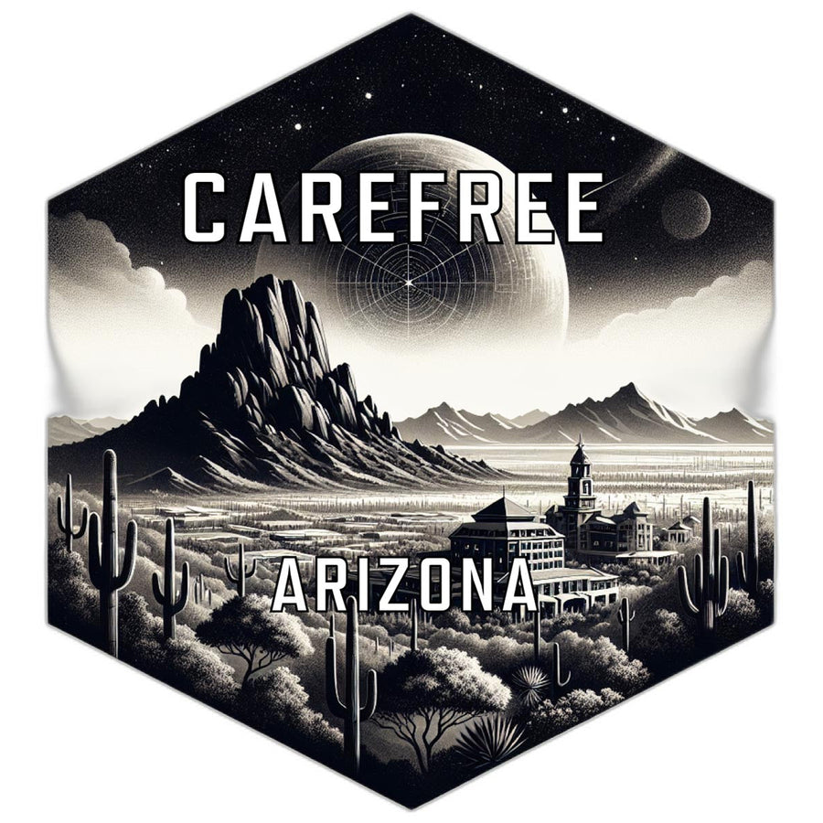 Carefree Arizona Souvenir Travel Destination Die Cut Hexagon Fridge Magnet Image 1