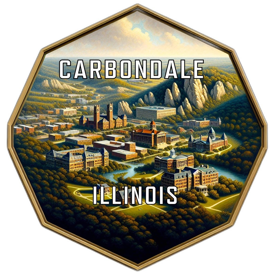 Carbondale Illinois Souvenir Travel Destination Die Cut Hexagon Fridge Magnet Image 1