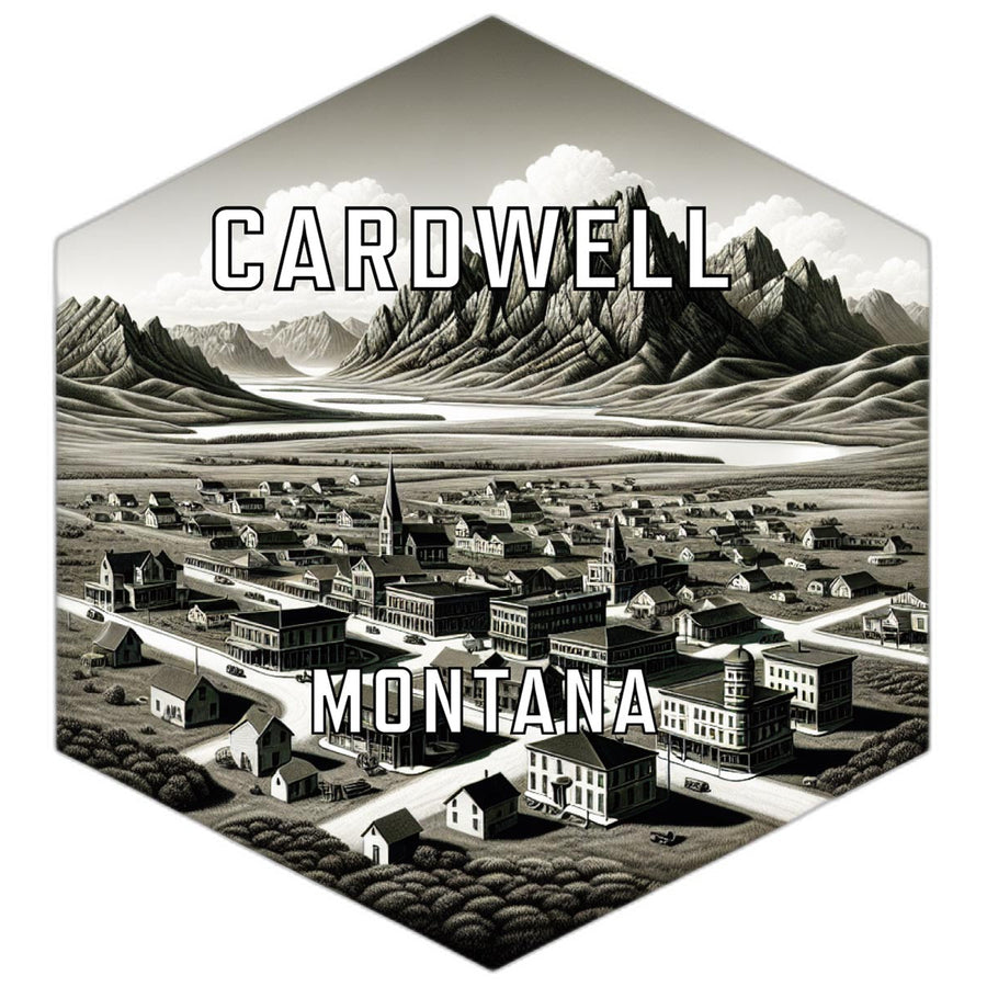 Cardwell Montana Souvenir Travel Destination Die Cut Hexagon Fridge Magnet Image 1