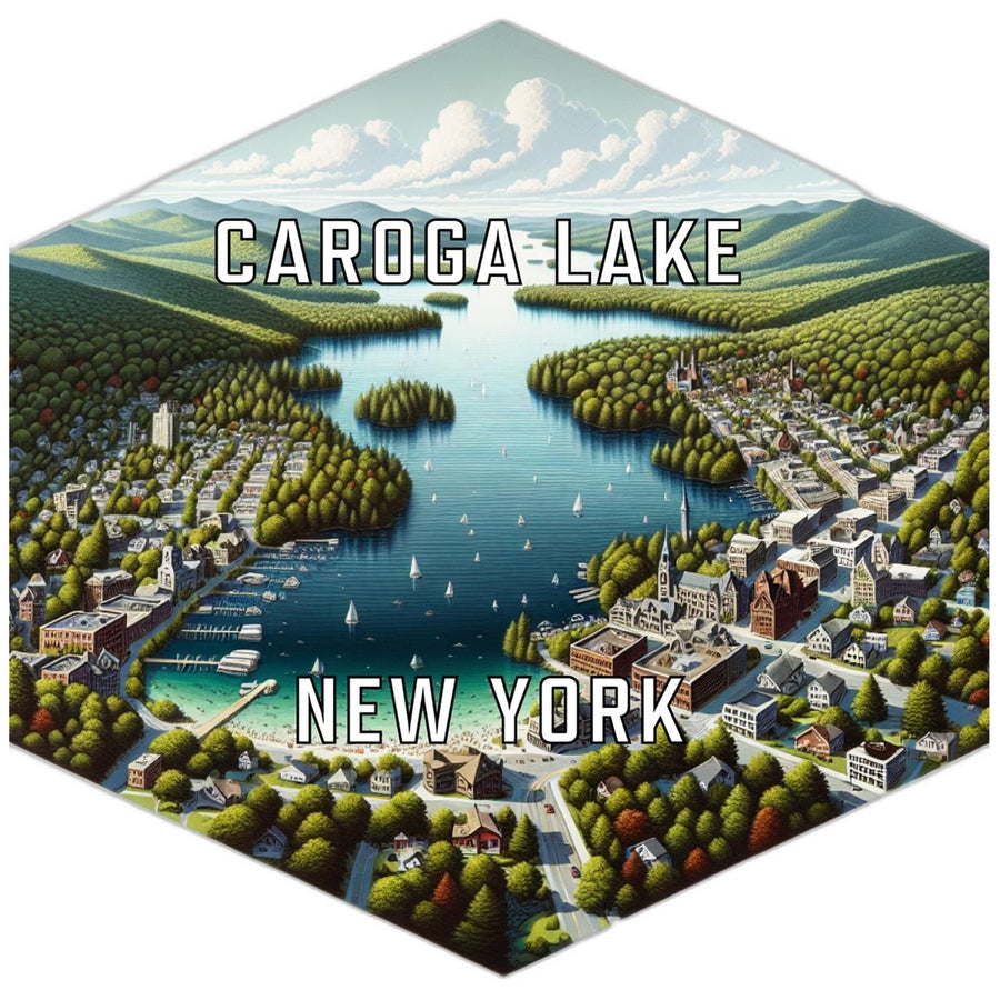 Caroga Lake York Souvenir Travel Destination Die Cut Hexagon Fridge Magnet Image 1