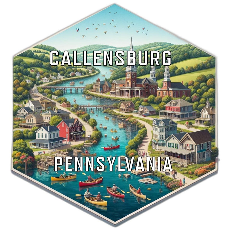 Callensburg Pennsylvania Souvenir Travel Destination Die Cut Hexagon Fridge Magnet Image 1