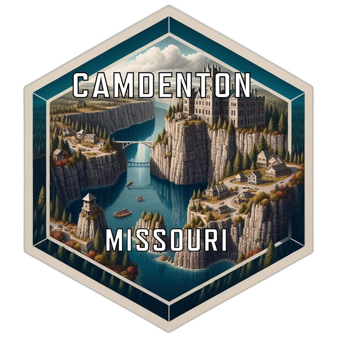 Camdenton Missouri Souvenir Travel Destination Die Cut Hexagon Fridge Magnet Image 1