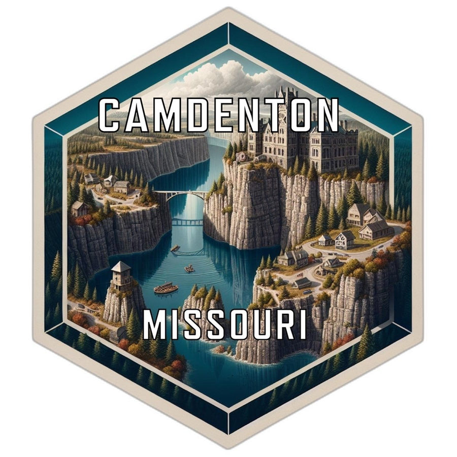 Camdenton Missouri Souvenir Travel Destination Die Cut Hexagon Fridge Magnet Image 1